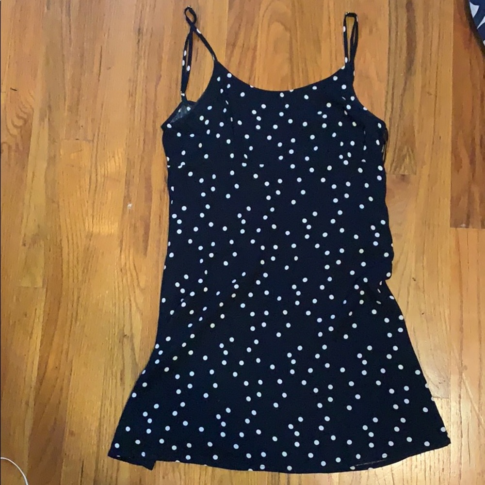 Navy Polka Dot Dress
